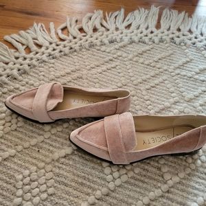Sole Society Pink Velvet Loafers - never worn